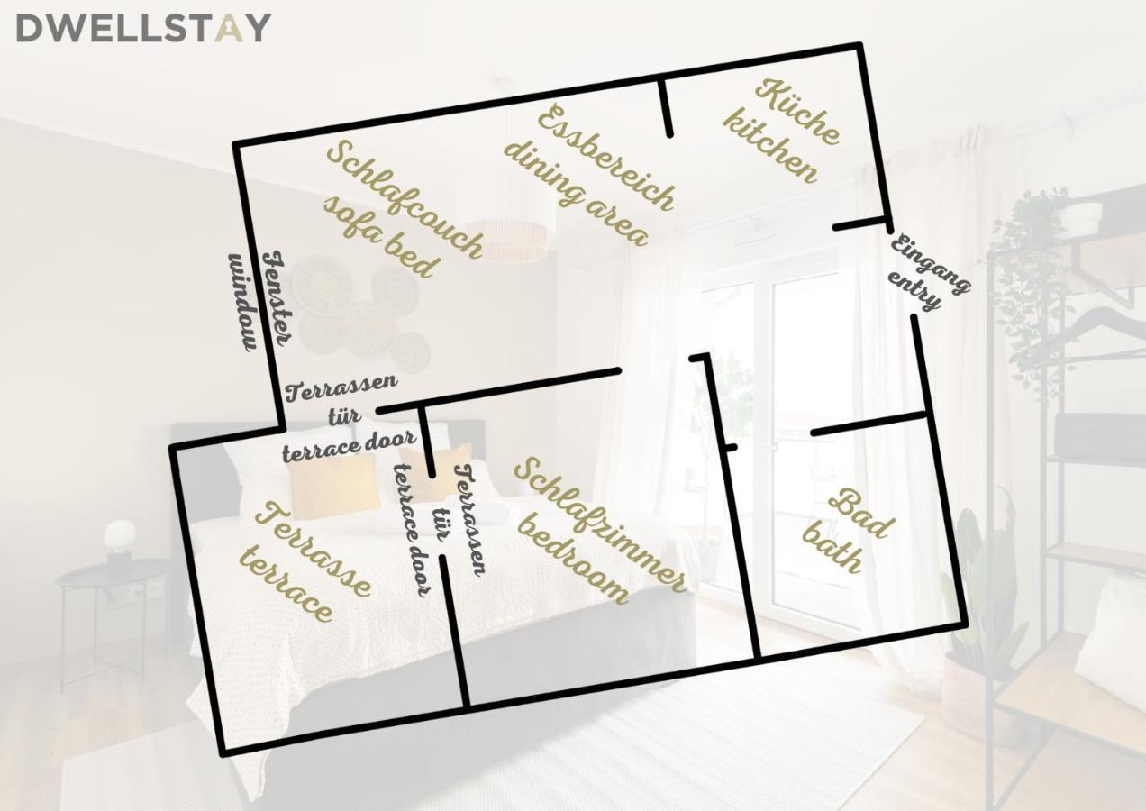 Dwellstay - Modernes Apartment I 55Qm I 2 Zimmer I Kueche I Bad I Terrasse I Tv I Wlan Bad Hersfeld Exterior foto